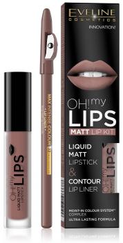 EVELINE OH! my Lips Liquid Matt Lipstick & Lip Liner, Milky Chocolate